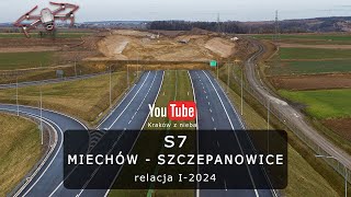 S7 Miechów  Szczepanowice z drona relacja styczeń 2024 [upl. by Noseyt333]