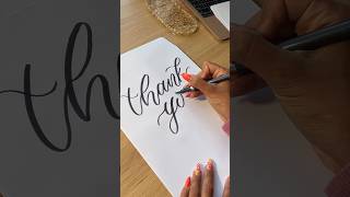 Calligraphy Writing Thank you  Artistic Lettering Short 💫 [upl. by Franci]