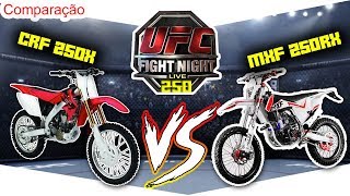 MXF 250 rx Vs CRF 250x  COMPARAÇÃO DE FICHAS TÉCNICAS [upl. by Gabrila132]