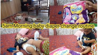 5 am Morning Routine Morning baby diaper change routinediaper Change routine duckybhai [upl. by Reitrac]