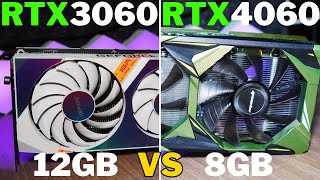 RTX 3060 12GB vs RTX 4060 8GB  Comparativo 9 Games 1080P2K [upl. by Nolyarb]