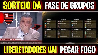 SORTEIO DA FASE DE GRUPOS DA LIBERTADORES 2024 FLAMENGO X PALMEIRAS QUEM É FAVORITO [upl. by Nuri]