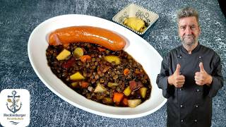 5Sterne Linsensuppe Rezept Schnell einfach lecker [upl. by Acessej]