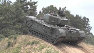 Churchill Tank climbing a hill at Bovington Tank driving area [upl. by Brock]