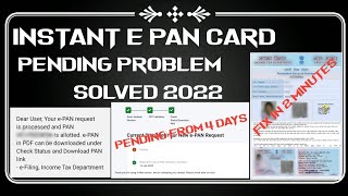 instant e pan card pending problem  instant e pan card download and pending problem solved [upl. by Mintun]