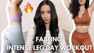 MY LEG DAY WORKOUT ROUTINE  INTERMITTENT FASTING WITH FASTIC [upl. by Aicinod]