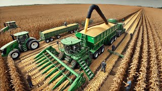 How to Harvest Billions of Pounds of Corn Daily  US Farmers with gigantic machines [upl. by Anialed]