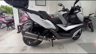 Kymco Xciting S 400i 2022 with Akrapovic full system exhaust sound check without silencer tip [upl. by Hwang784]