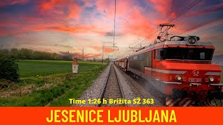 Cab ride Jesenice  Ljubljana Slovenian Railways freight train  train drivers view in 4K [upl. by Linnell398]