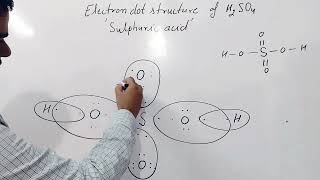 Electron dot structure of Sulphuric acid H2SO4 Lewis structure of Sulphuric acid [upl. by Marne]