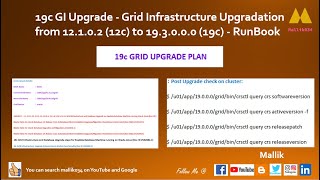 19c GI Upgrade  Grid Infrastructure Upgradation from 12102 12c to 193000 19c  RunBook [upl. by Victoria537]