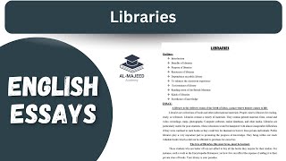 Libraries Essay with Quotations  Library essay for 10th Class with Quotations  12th English Essay [upl. by Abbotson]