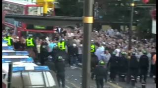 West Ham vs Millwall Hooligan Riots outside Upton Park [upl. by Eveivenej]