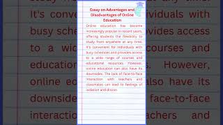 Essay on Advantages and Disadvantages of Online Education [upl. by Eversole151]