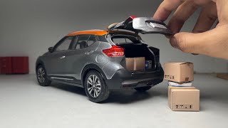 Unboxing Ultra Realistic Nissan Kicks 118 Scale Diecast Model 🔥  Nissa Official Miniature [upl. by Bran800]