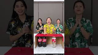 Mentos in CocaCola Challenge funny games family challenge shorts [upl. by Myk]