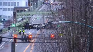 Watch As Protestors Shutdown University Bridge In Seattle WA [upl. by Ecitnirp814]