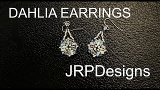 Dahlia Earrings DIY beading tutorial [upl. by Helgeson313]