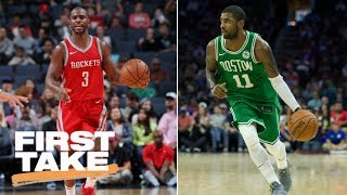 Who has most pressure in NBA Stephen A says Chris Paul Max says Kyrie Irving  First Take  ESPN [upl. by Ayotahs]