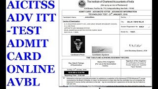 Download Admit Card for AICITSS Advance ITT Test [upl. by Chung114]