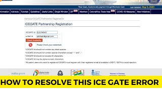 Please Check Your Credentials Error on Ice Gate Portal Registration  AD Code Registration Error [upl. by Neira]