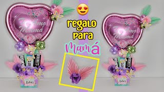 HERMOSO ARREGLO ECONOMICO PARA MAMA DIY ARREGLO CON GLOBOS Y CHOCOLATES REGALO PARA DIA DE MADRES [upl. by Joelie487]