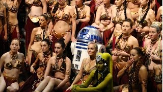 HUGE Slave Leia gathering at Star Wars Celebration 2017 to honor Carrie Fisher [upl. by Atnoed]