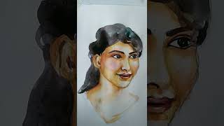 portrait watercolor drawing art painting views shots trending music song [upl. by Kanal]