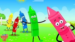 Lets Learn The Colors Cartoon Animation Crayons Song for Children [upl. by Nabetse]