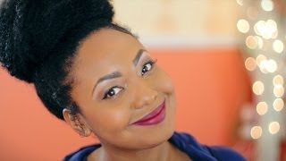 MAC Lipsticks for Fall amp Quick Bun Tutorial for Natural Hair [upl. by Oniratac269]