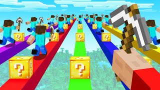 Minecraft Ultimate Lucky Block Race vs Noobs [upl. by Eirahcaz]