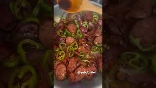 Pâte saucisses fumées gros piment 🌺 Spicy Smoked sausages pastas recipe [upl. by Ihsoyim1]