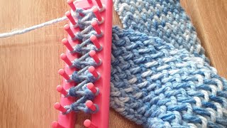 Knitting loom for beginners step by step knitting crochet loom scarf [upl. by Niknar]