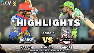 Lahore Qalandars vs Karachi Kings  Full Match Highlights  Match 26  12 March  HBL PSL 2020  MA2 [upl. by Beverie]