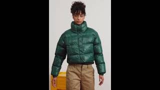 HELLY HANSEN CROPPED PUFFER Winter Jacket Shiny Glossy Darkest Spruce Green Women  Zalando [upl. by Yerot]