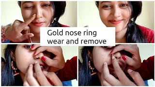 How to wear and remove gold nose ring nose ring design gold nose ring nose ring collection nose [upl. by Raoul]