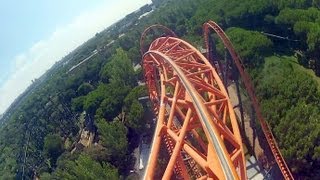 Abismo front seat onride HD POV Parque de Atracciones de Madrid [upl. by Yluj]