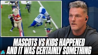 Mascots vs Kids Happened At Halftime amp It Was Certainly Something  Pat McAfee Reacts [upl. by Asseralc]