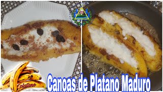 Como hacer Deliciosas Canoas de Platano  Receta Salvadoreñas [upl. by Lanette162]