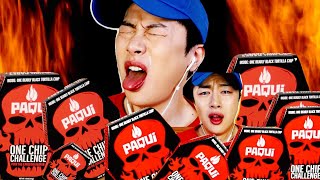 SUB세상 제일매운과자 원칩챌린지먹방 KOREAN ONE CHIP CHALLENGE🔥 HOTTEST PAQUI CHIP CHALLENGE MUKBANG 도전먹방 [upl. by Haleak845]