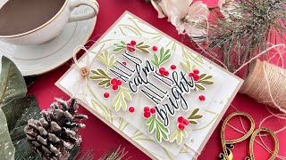 WORD Stamps as FOCAL IMAGES Christmas Card  Papertrey Ink The Bigs Christmas Sentiments [upl. by Anoy949]