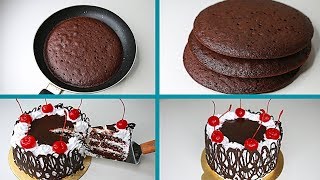 Black Forest Cake In Fry Pan  Eggless amp Without Oven  Eggless Black Forest Cake [upl. by Nare]