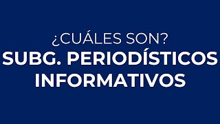 Los subgéneros periodísticos informativos NOTICIA y REPORTAJE [upl. by Revlis275]