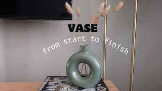 Donut vase on a pottery wheel from start to finish [upl. by Akelahs659]