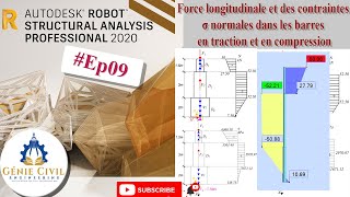 Autodesk Robot Structural A 2020  Ep09 Comment étudier la force longitudinale et des contraintes [upl. by Harding]