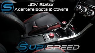 JDM Station Alcantara Shift Boot amp Arm Rest Cover Install [upl. by Yahsram]