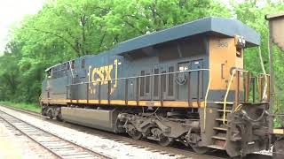 CSX R 653 04 coal shuttle by SF MP 3620 Edwards St 5424 ES44AHET44AH CM44AC Notch 8 [upl. by Sagerman]