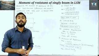 Moment of Resistance of singly reinforced Beam in LSM RCC beam TIE Academy  Prof Ganesh Mahalle [upl. by Adnalram]