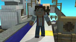 Never do this in Sky City  Minecraft Story Mode Modded [upl. by Siuraj]