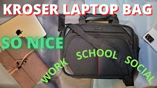 Kroser Laptop Bag 156 Messenger  Shoulder Bag Full Review [upl. by Eeroc]